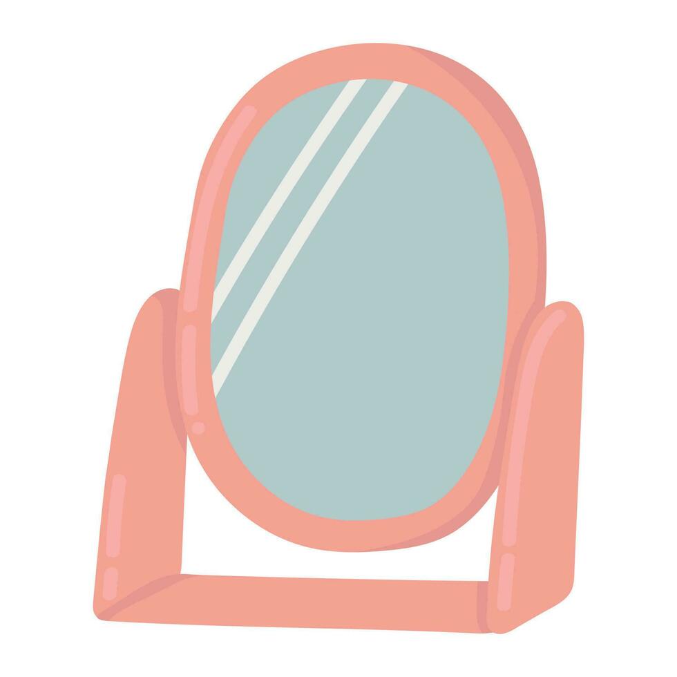 Doodle clipart table small pink mirror vector