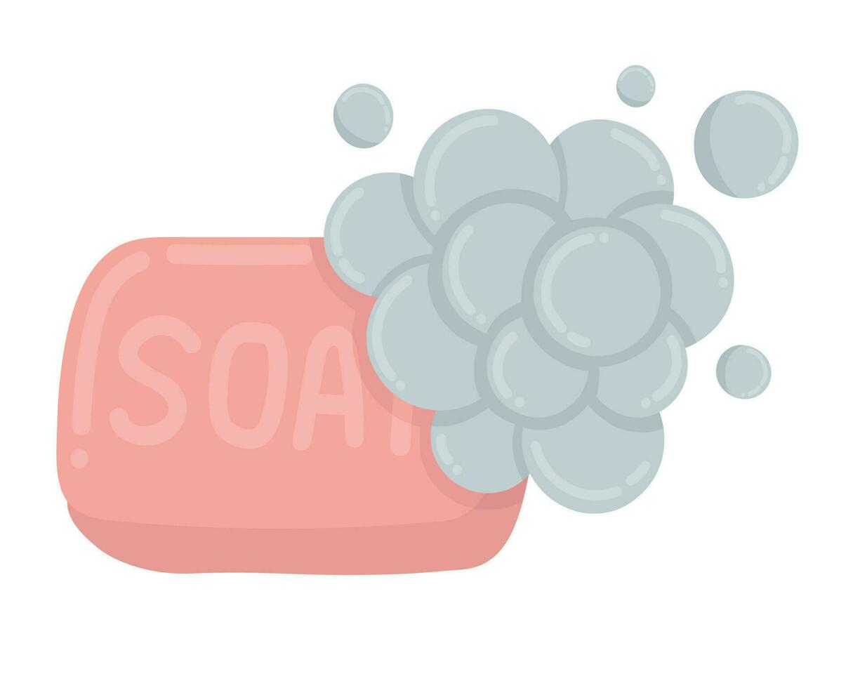 Doodle clipart bar of soap with foam vector
