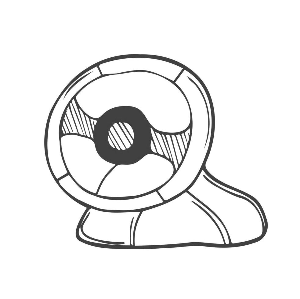 Gaming steering wheel hand drawn outline doodle icon. Gaming device, racing game accessory concept. Vector sketch illustration for print, web, mobile and infographics on white background.