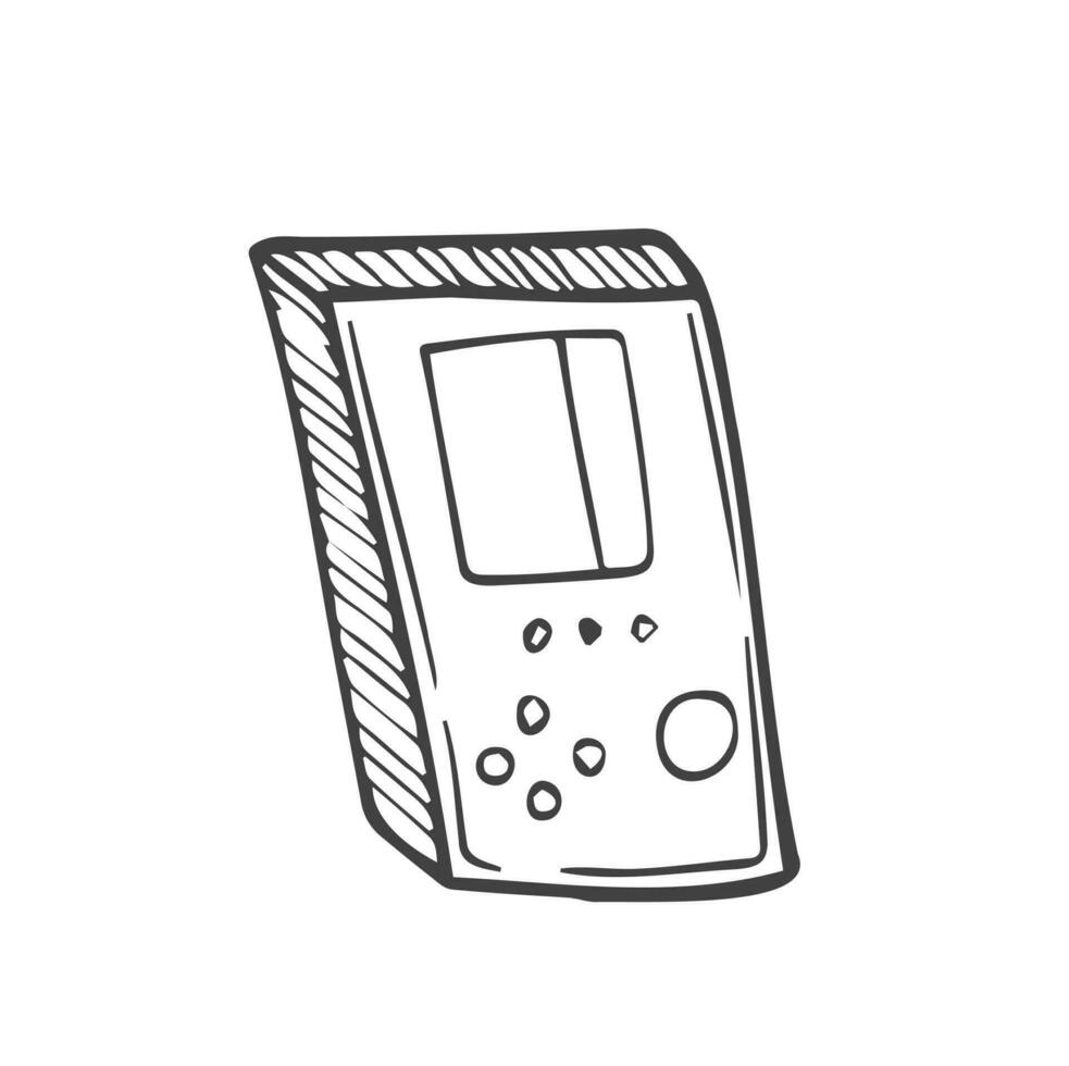 doodle electronic tetris handheld game console vector