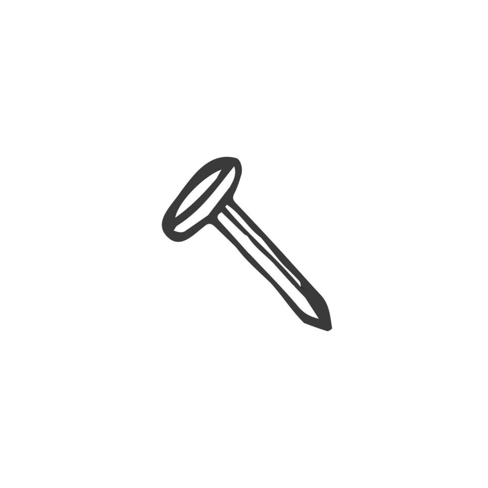 screws, nails isolated on a white background. Vector illustration, metal screw vector sketch illustration