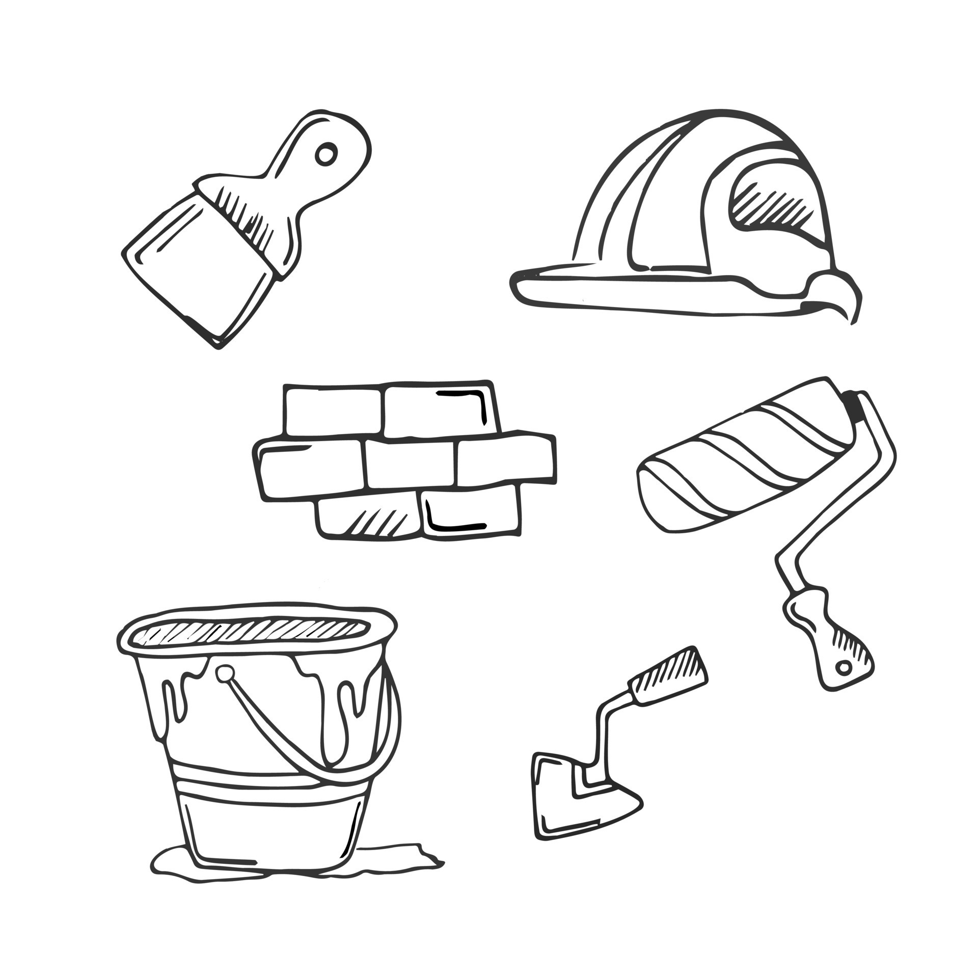 Drawing and painting tools hand drawn sketch Vector Image