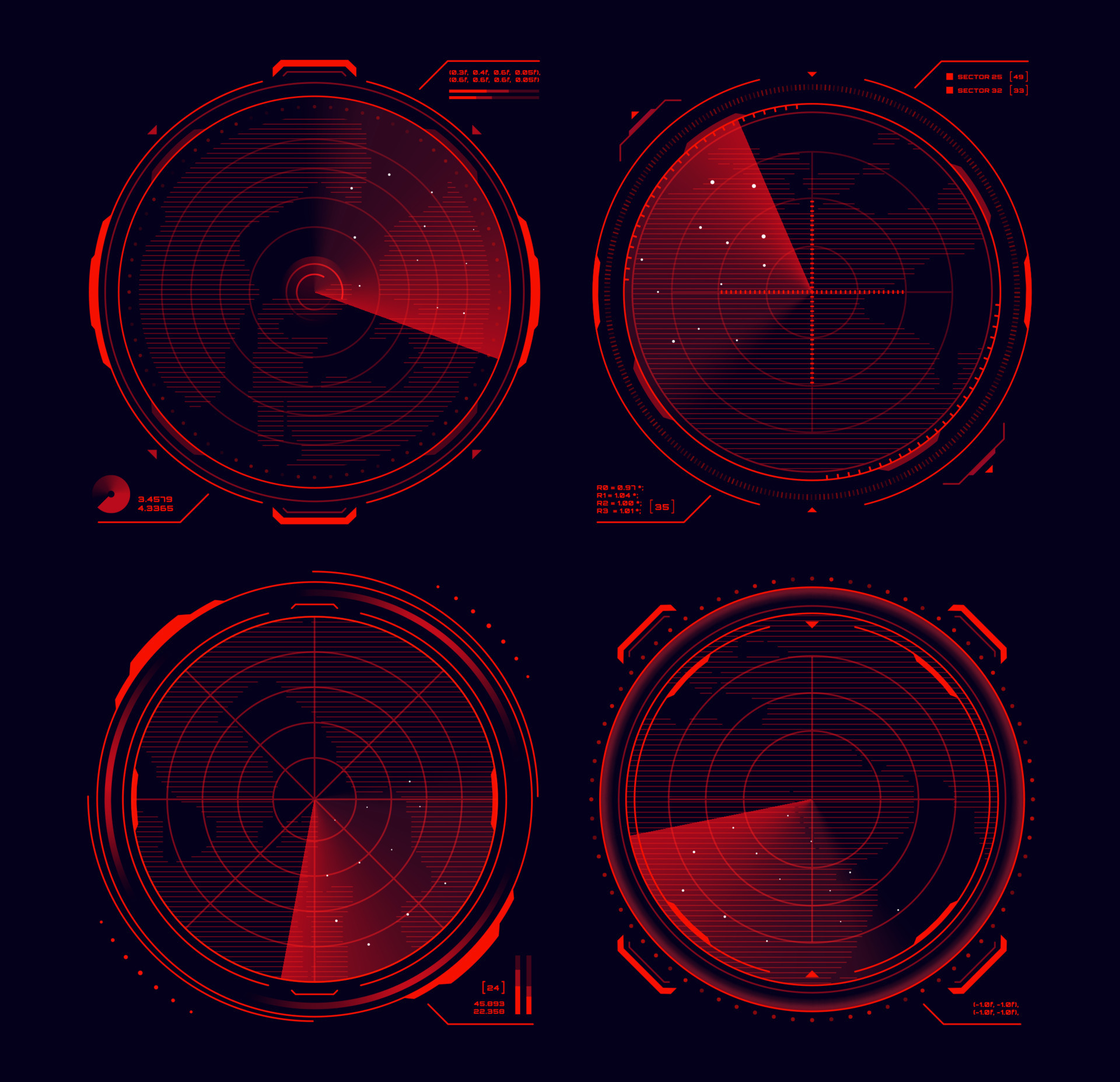 Target display. Sonar display vector. sonar vector. circle display sonar.