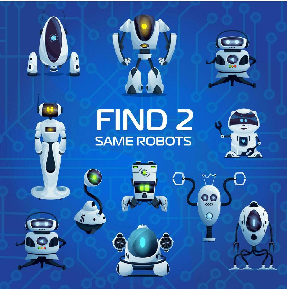 Robots and droids find two same game vector riddle