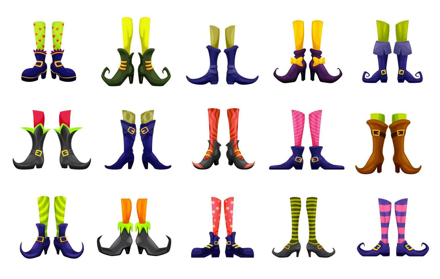 Cartoon legs of fairy, witch, sorceress, hellcat vector