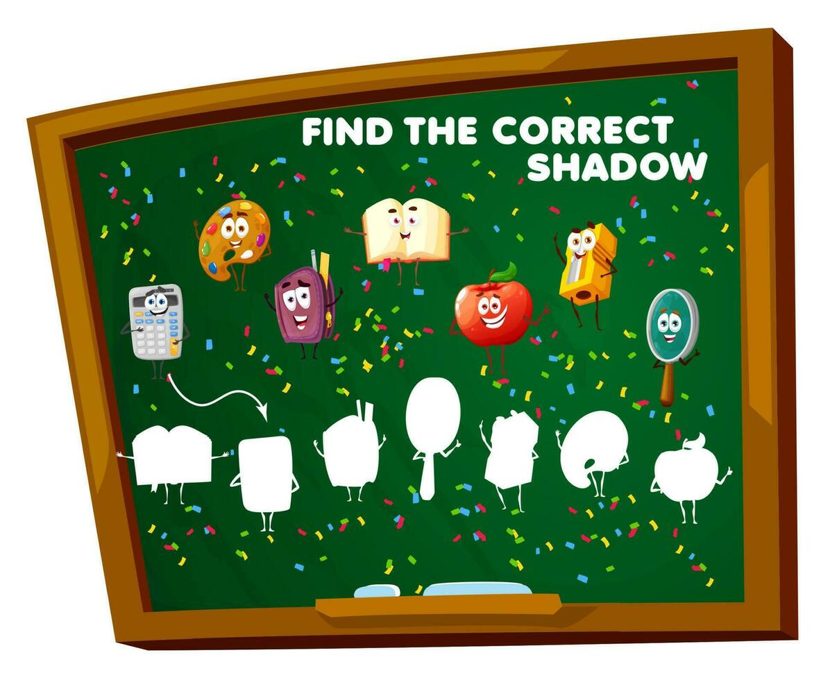 Find the correct shadow game worksheet riddle vector