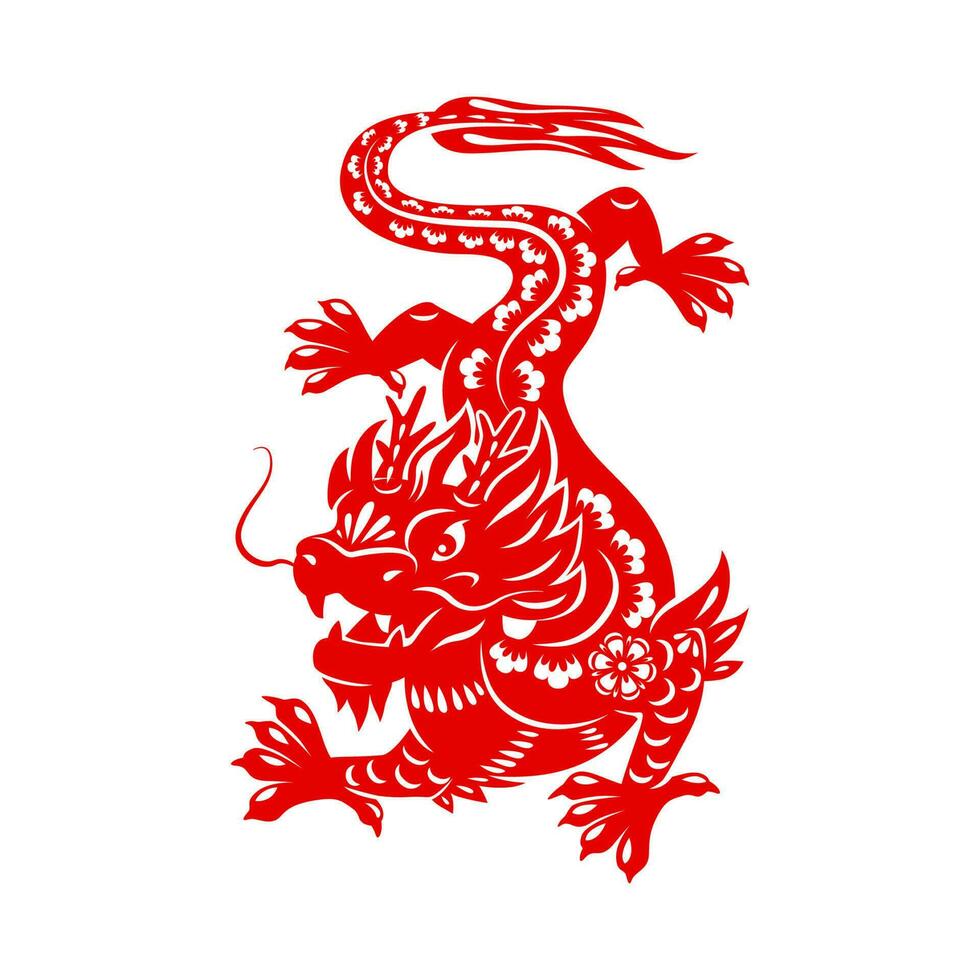 Chinese lunar New Year powerful vector dragon
