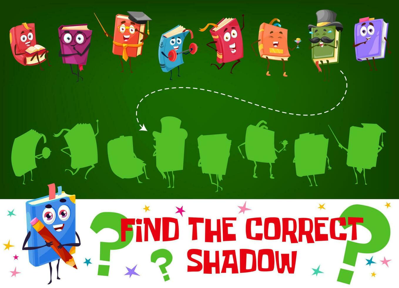 Find a correct shadow kids game vector worksheet