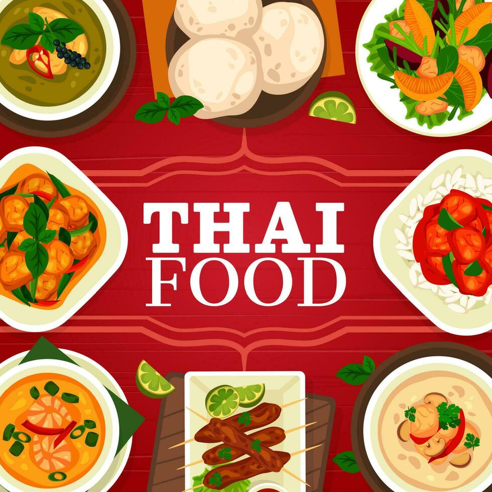 Thai Food Cuisine Dish Restaurant Meal Menu Cover 23526694 Vector Art 