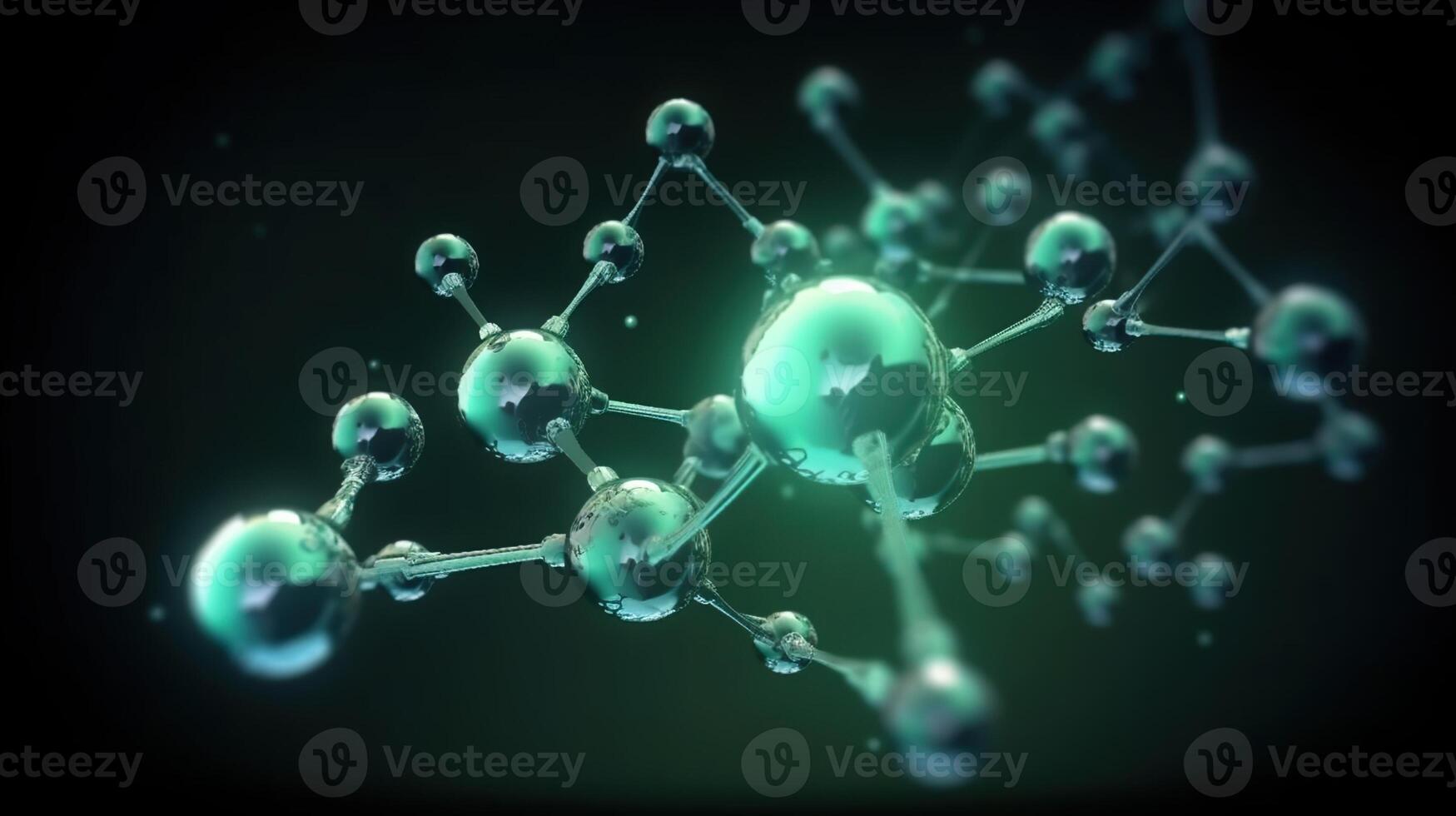 , background filled with a mesh of lines that connect, microscopic atom. photo