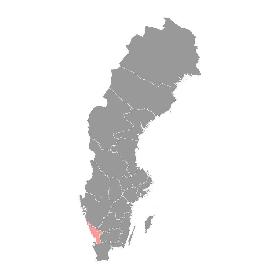 Halland condado mapa, provincia de Suecia. vector ilustración.