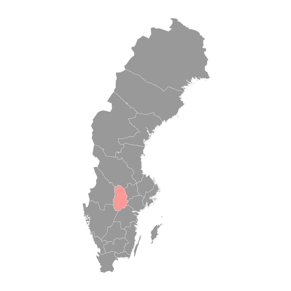 Orebro county map, province of Sweden. Vector illustration.