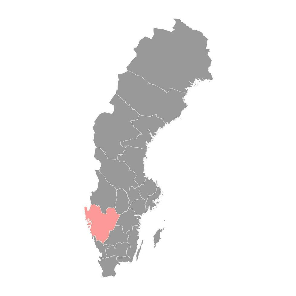 amplia gotaland condado mapa, provincia de Suecia. vector ilustración.