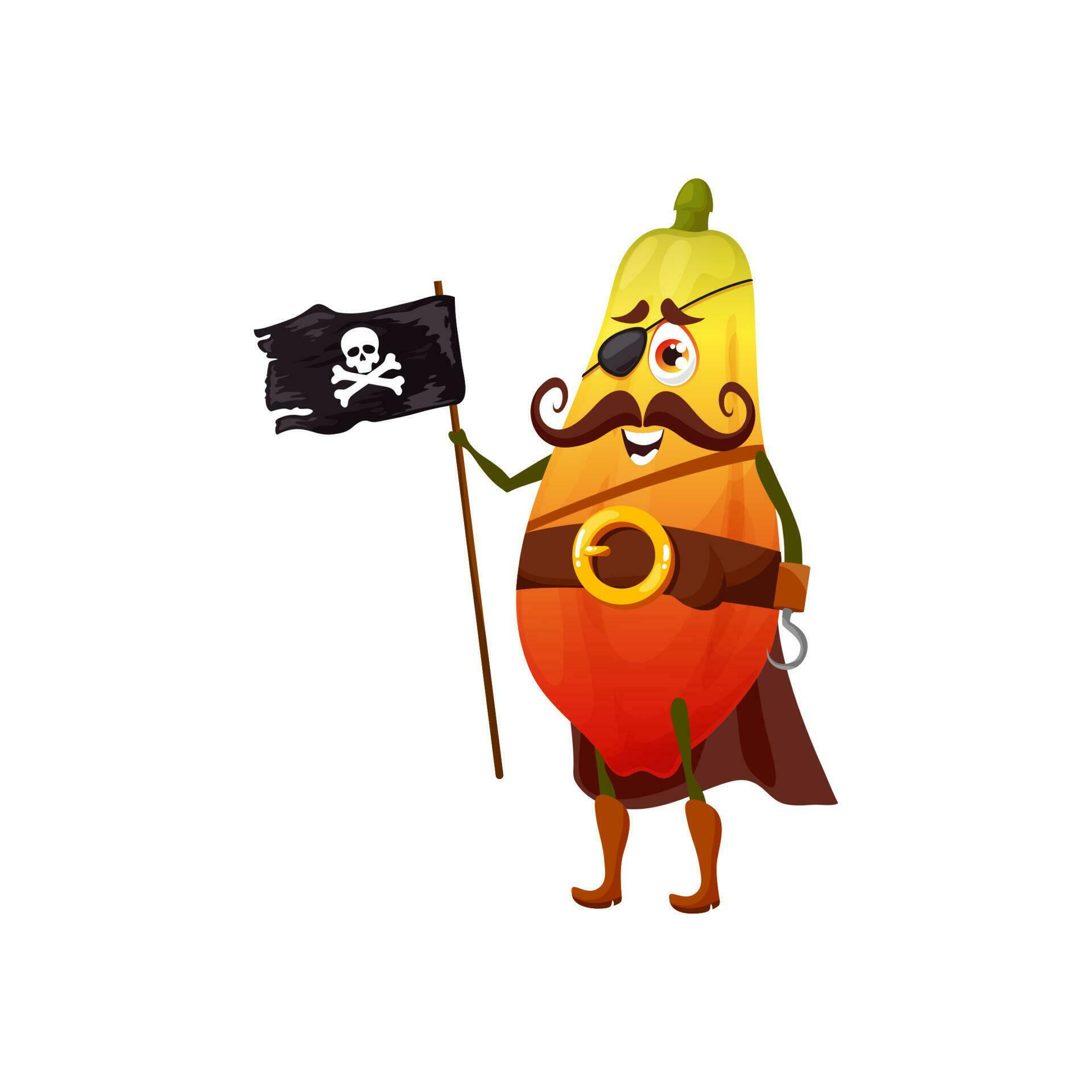 Pawpaw papaya isolated pirate emoticon character 23526868 Vector Art at