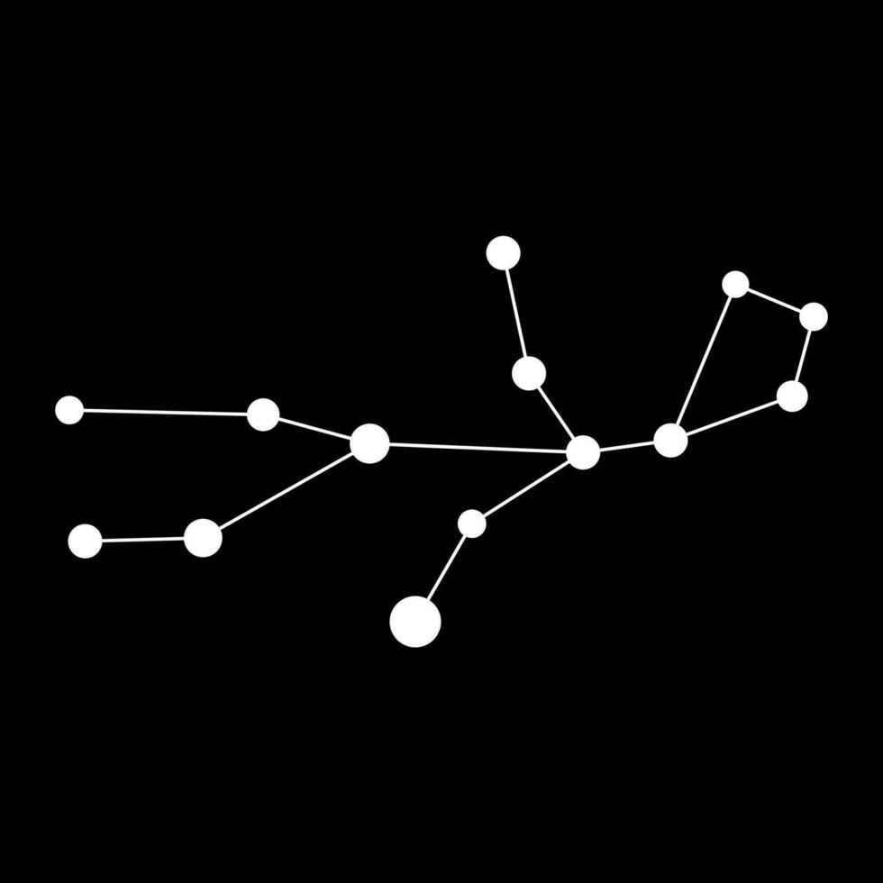 Virgo constelación mapa. vector ilustración.