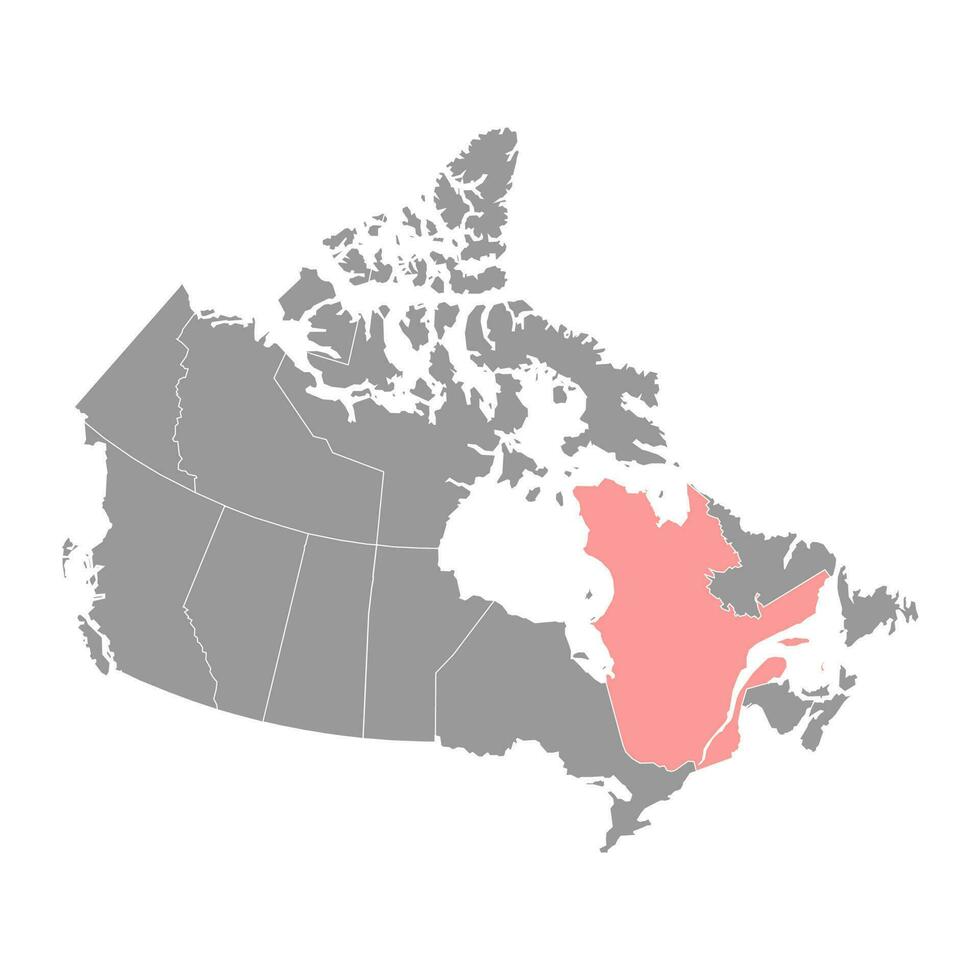 Quebec map, province of Canada. Vector illustration.