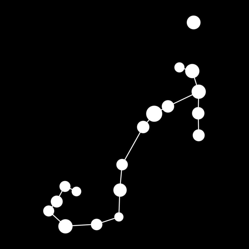 Scorpius constellation map. Vector illustration.