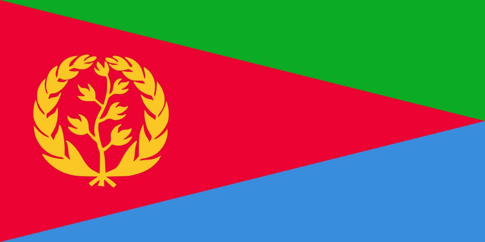 Eritrea flag, official colors and proportion. Vector illustration.