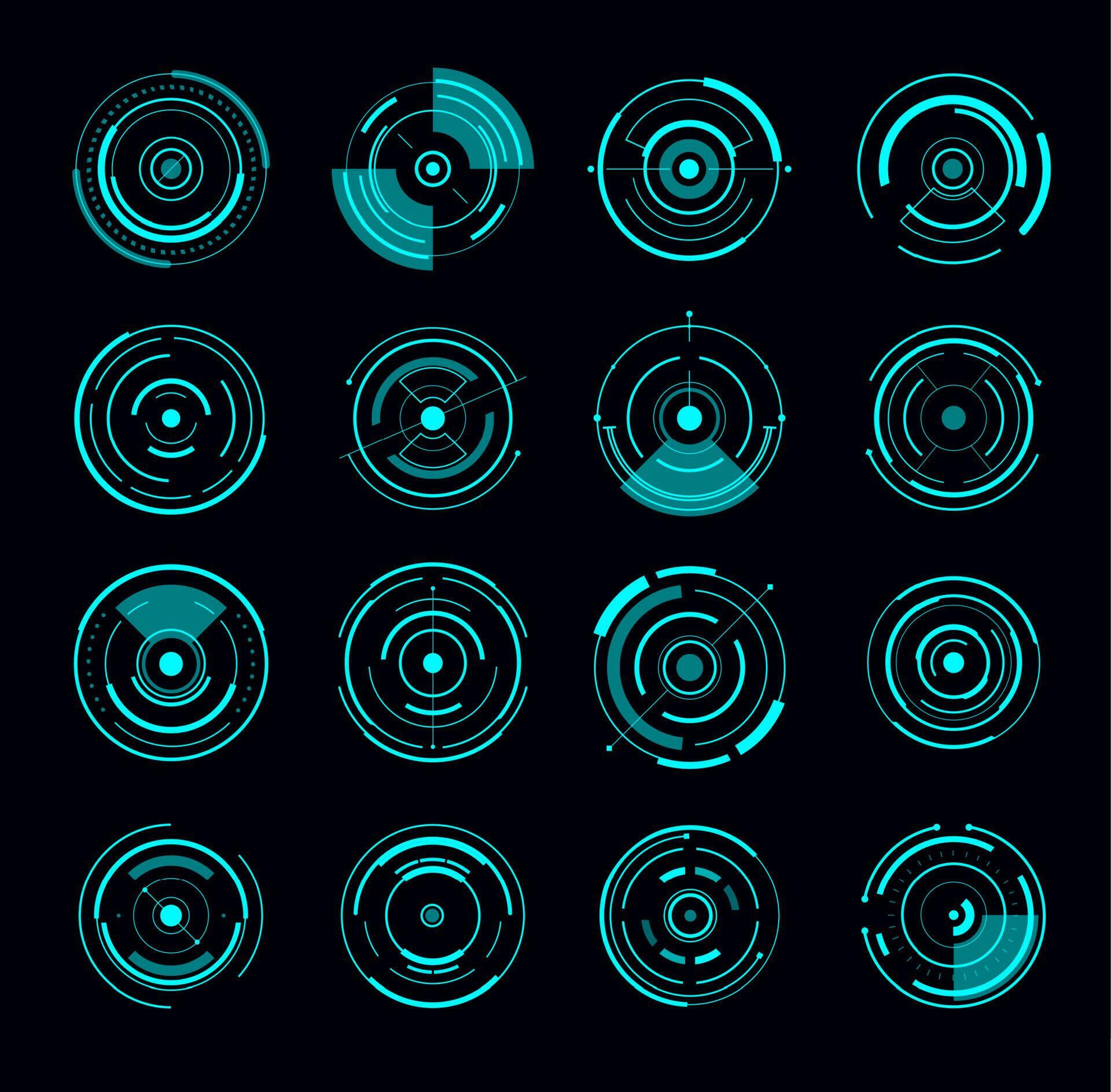 HUD interface radar, UI and game design elements 23527065 Vector Art at ...