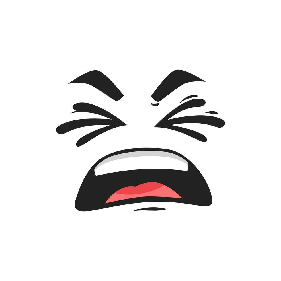 Cartoon face, disgust or sneezing vector emotion