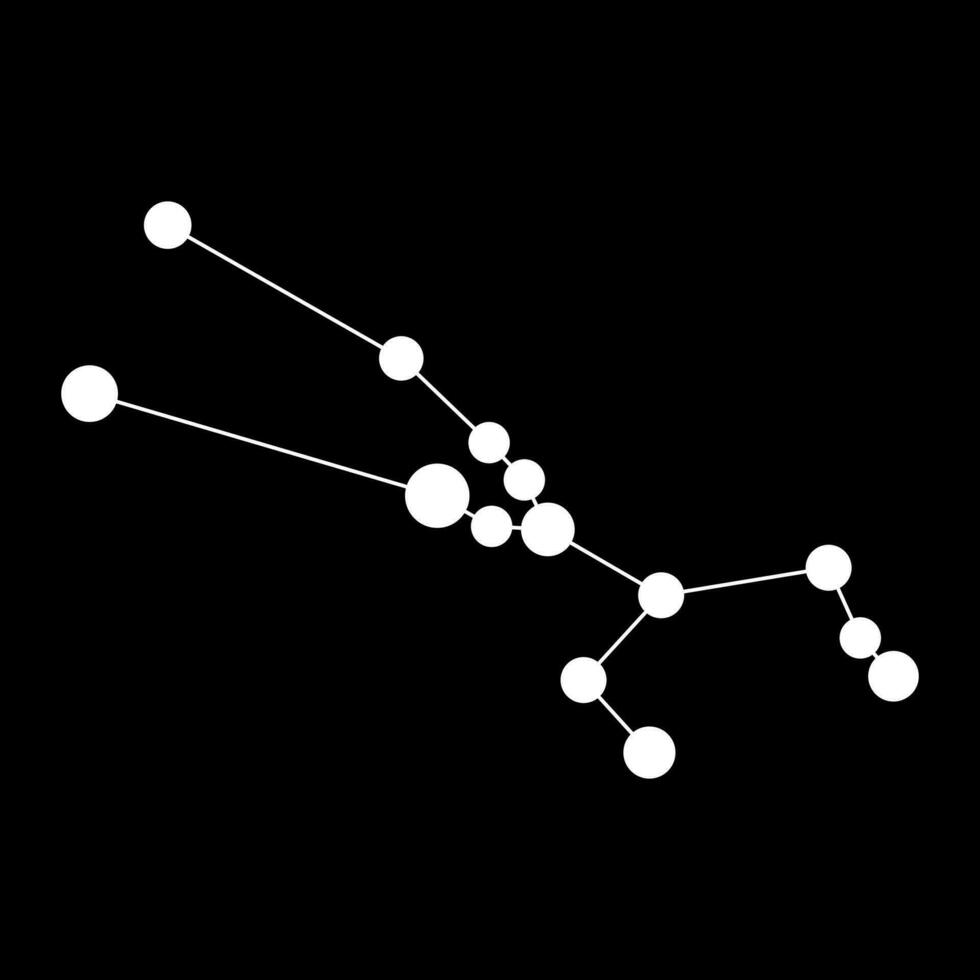 Taurus constellation map. Vector illustration.