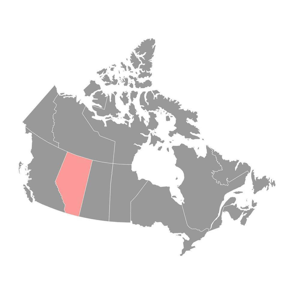 Alberta map, province of Canada. Vector illustration.