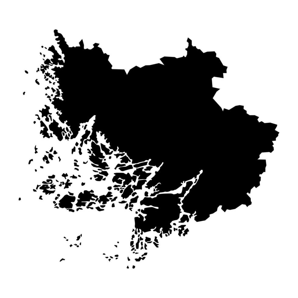 Southwest Finland map, region of Finland. Vector illustration.