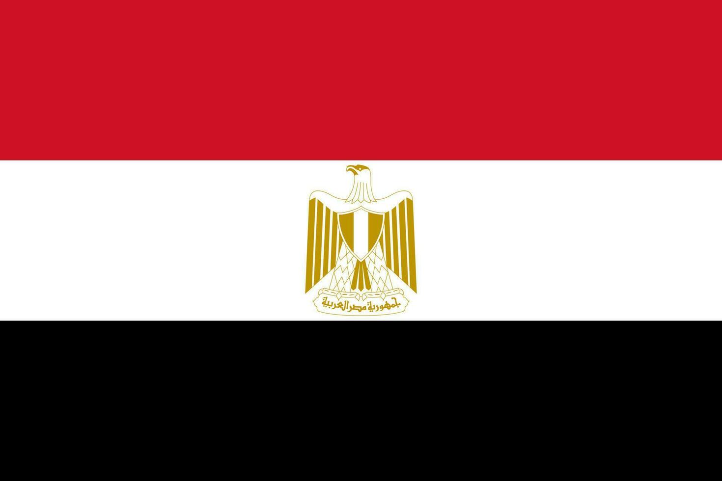 Egypt flag, official colors and proportion. Vector illustration.