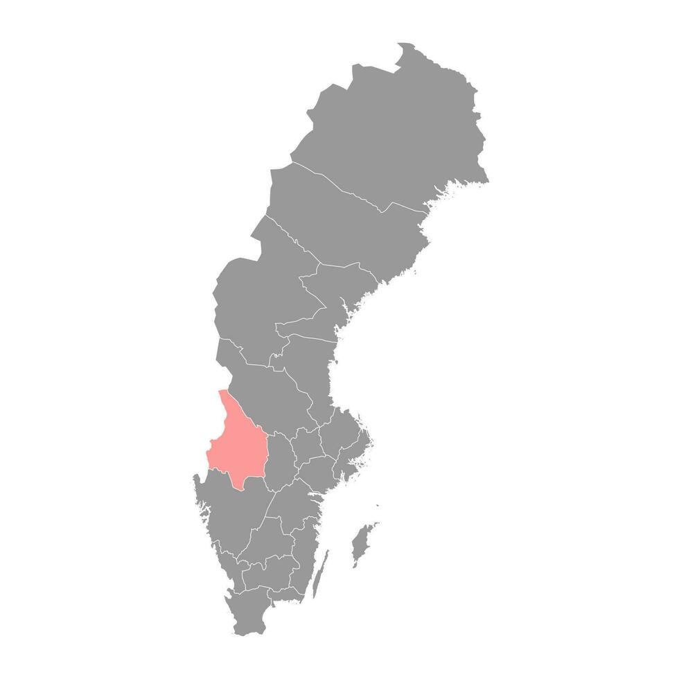 Varmland county map, province of Sweden. Vector illustration.