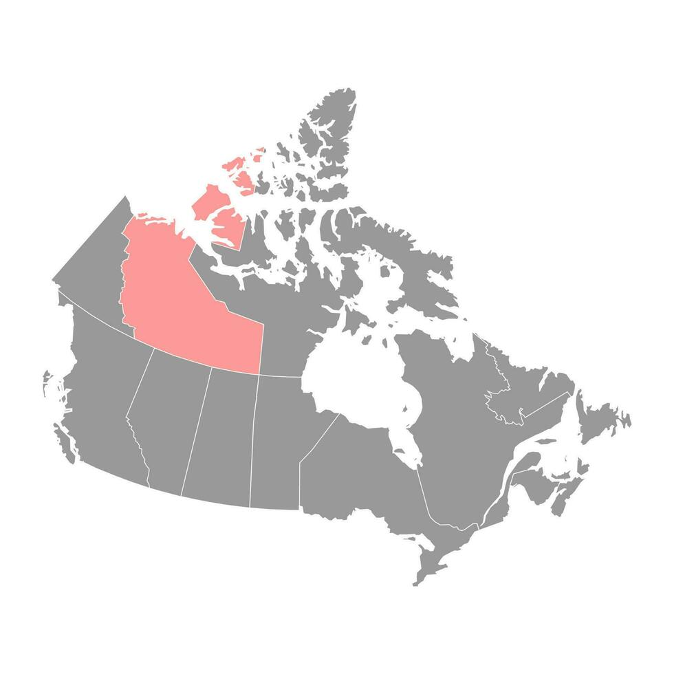 noroeste territorios mapa, provincia de Canadá. vector ilustración.