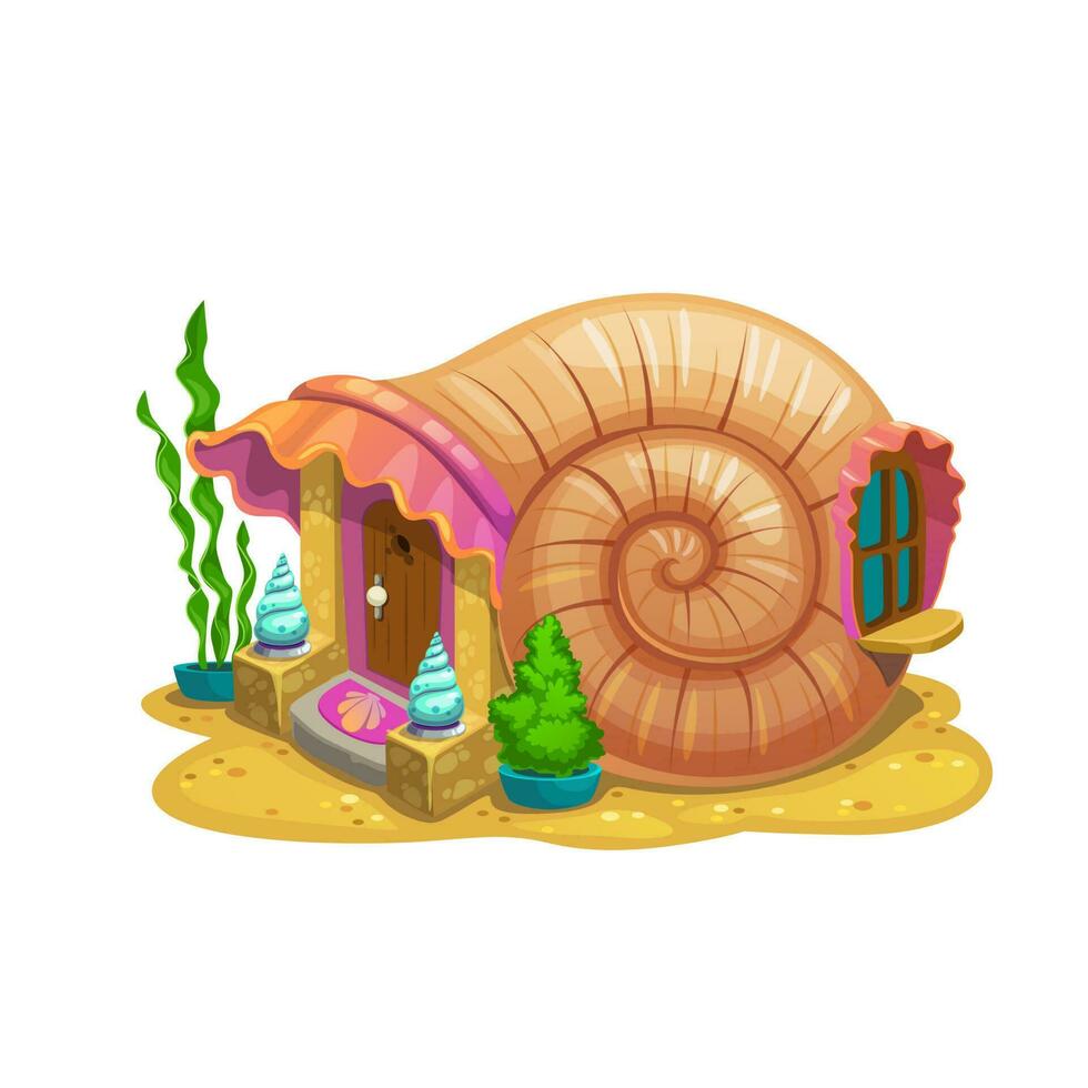 Fairy snail shell house or dwelling of sorceress vector