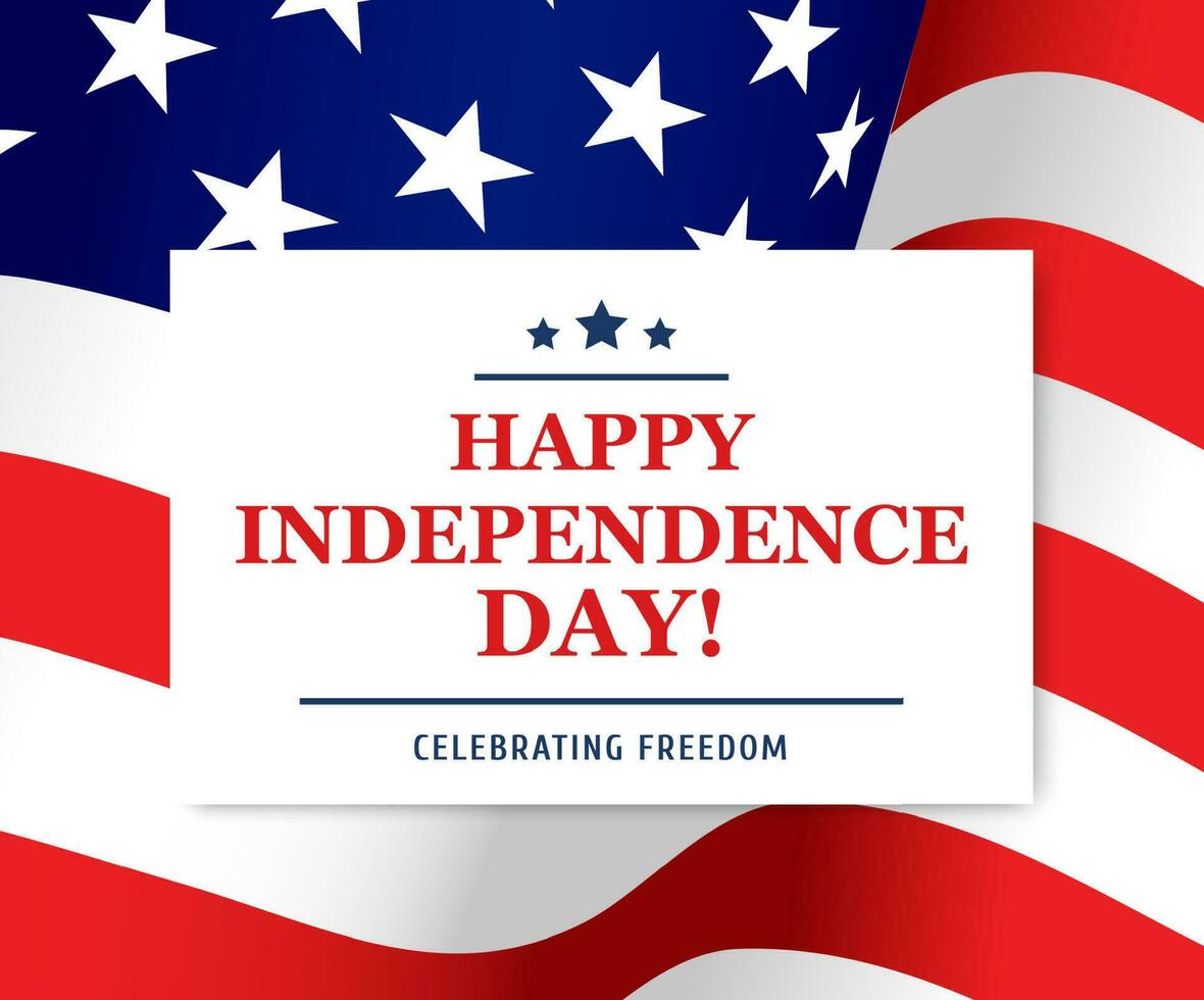 Happy Independence Day vector greeting card, usa