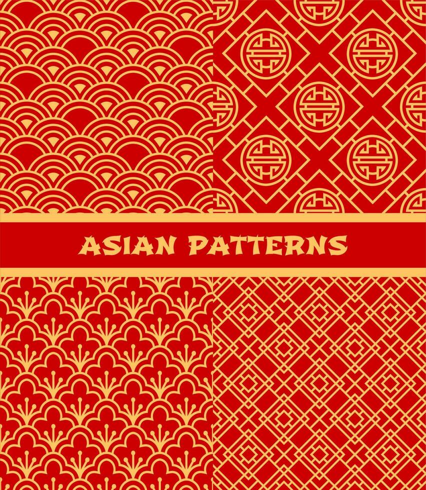 asiático sin costura patrón, coreano, chino, japonés vector