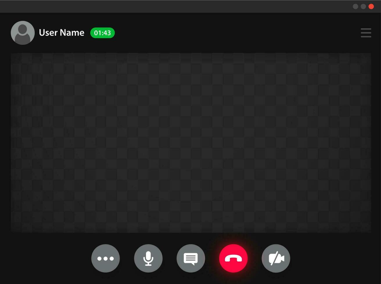 Videocall interface, conference call video chat vector