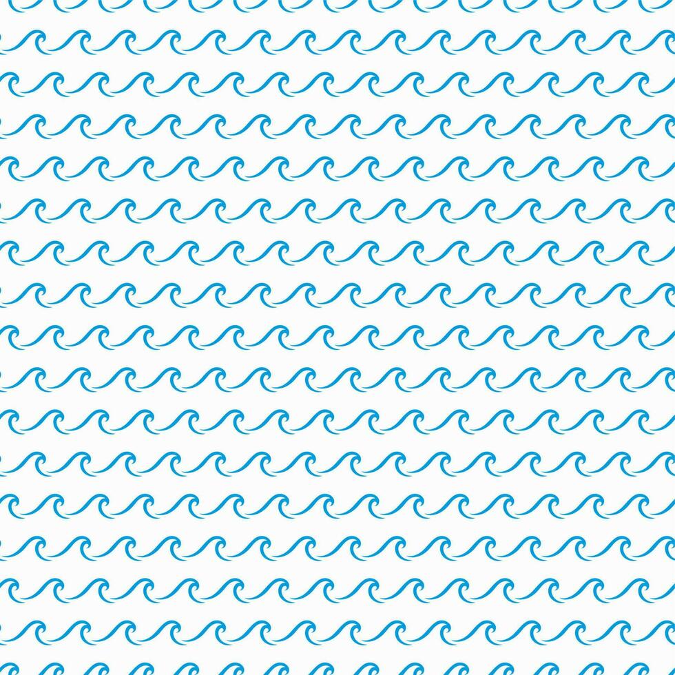 Sea and ocean water curly waves seamless pattern vector