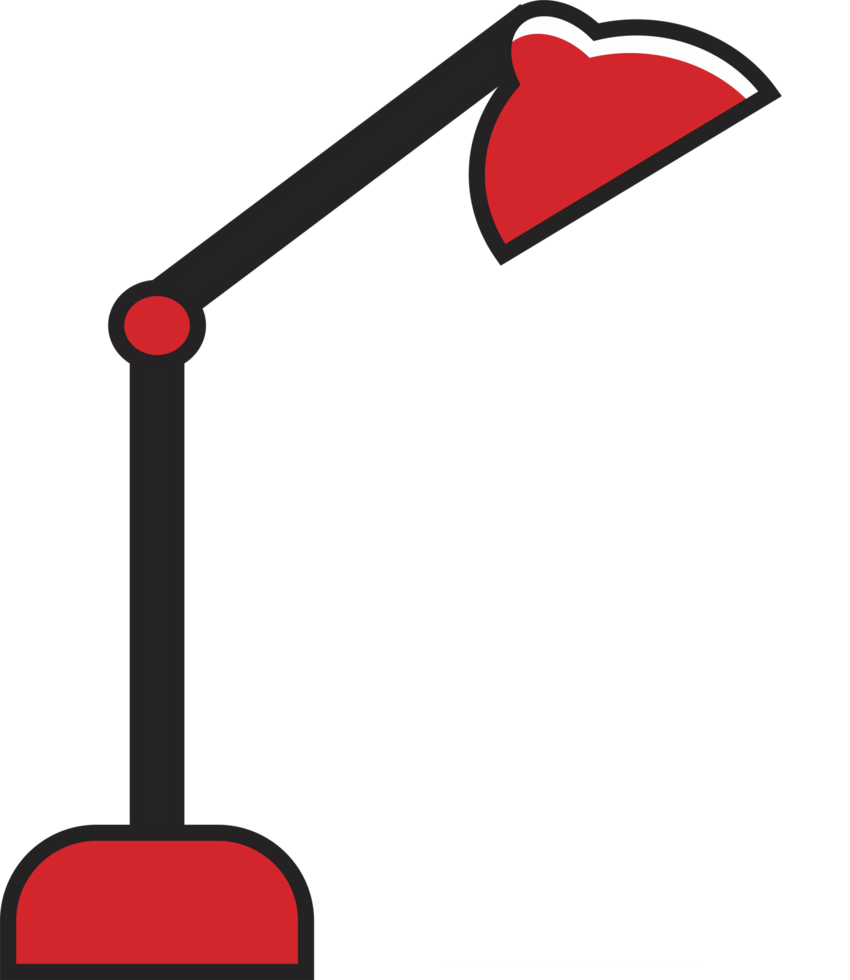 Table lamp, desk lamp red design transparent background png