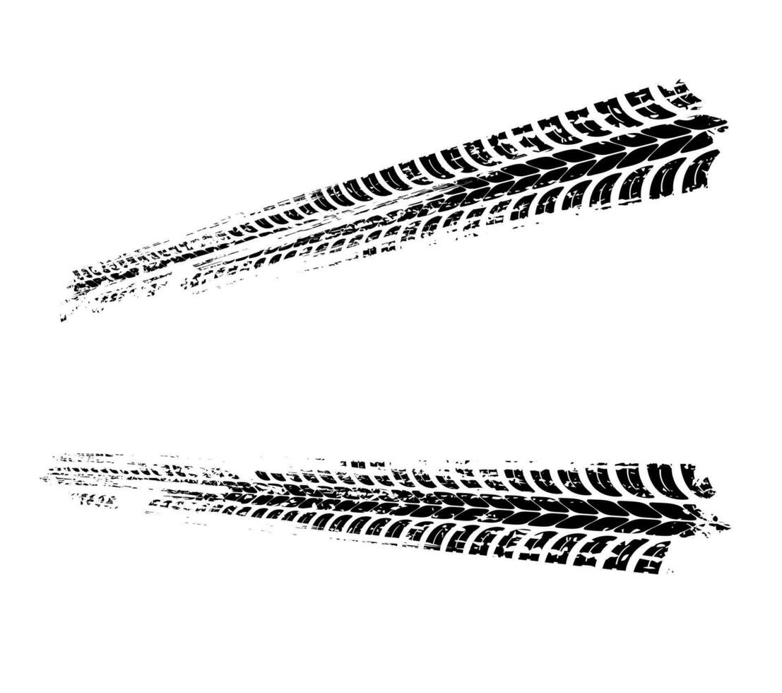 Car tires traces, motorcycle wheel vector treads