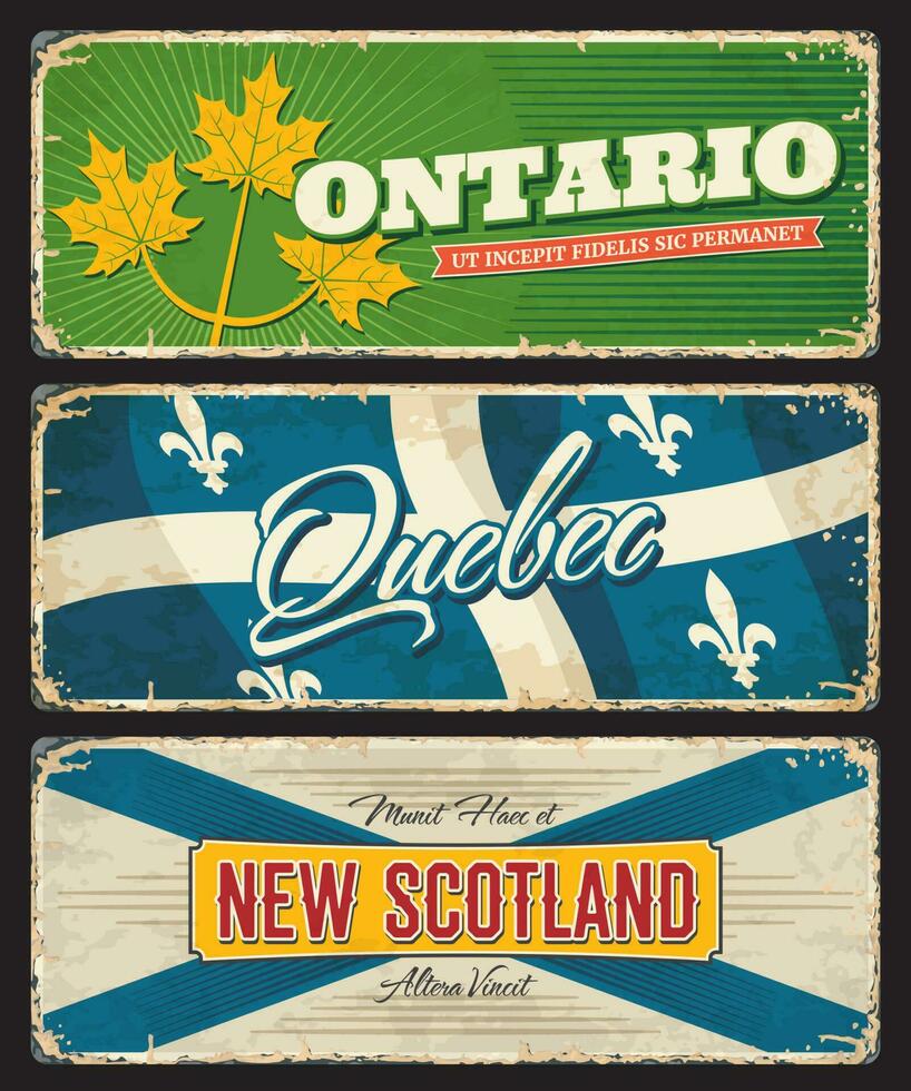 Ontario, Quebec and New Scotland, Canada provinces vector