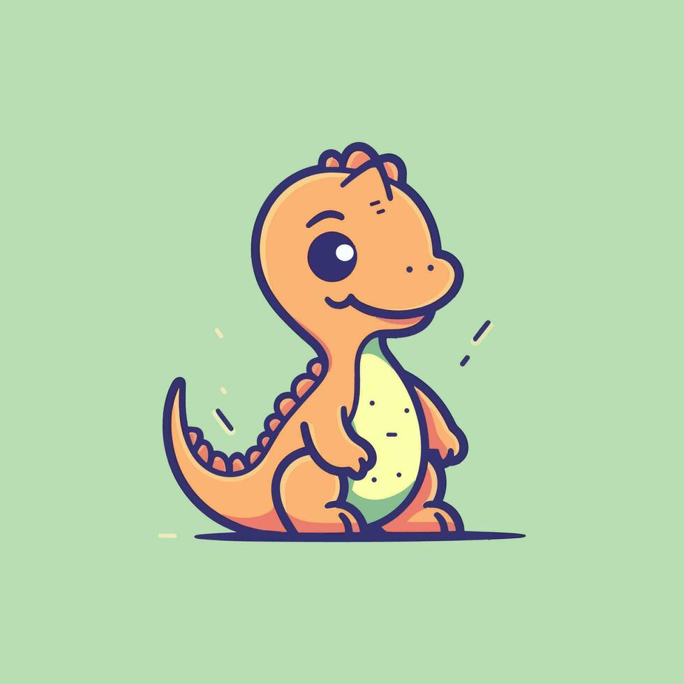 Fierce T-Rex with a big smile in this fun cartoon dinosaur illustration vector