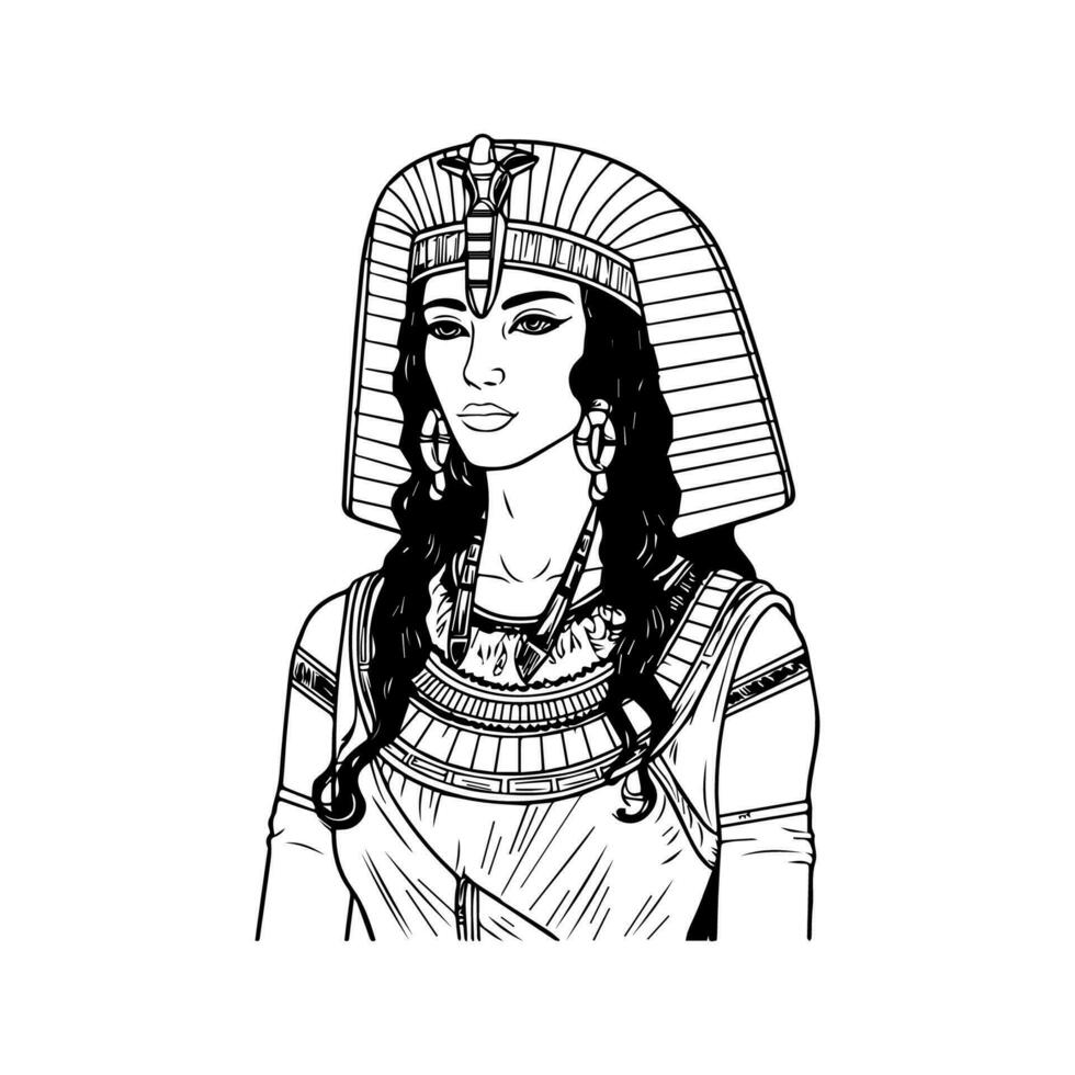 experiencia el poder de el faraones con nuestra maravilloso cleopatra Superior cuerpo ilustración. esta real obra de arte es ajuste para un reina vector