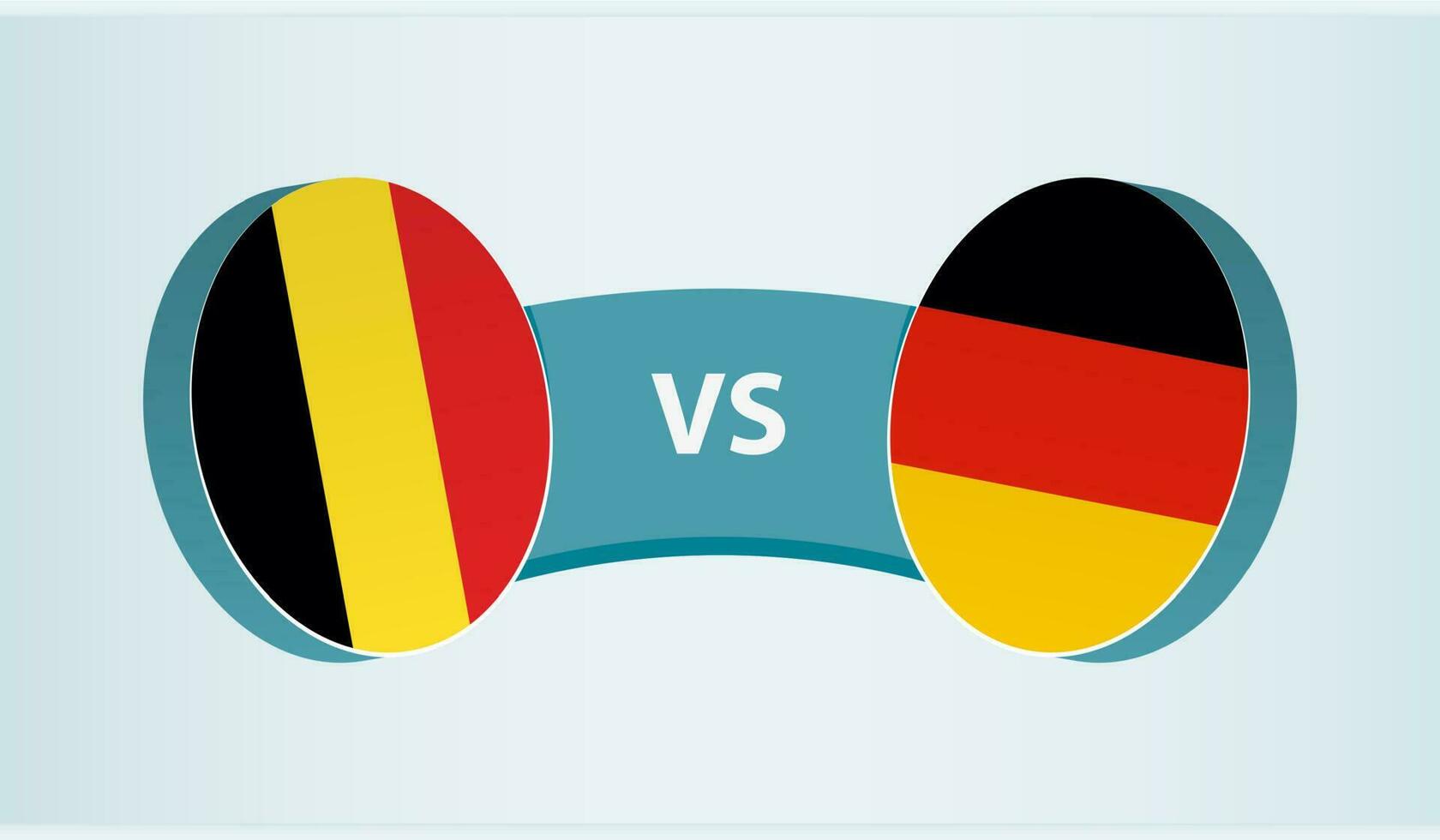 Belgium versus Germany, team sports competition concept. vector