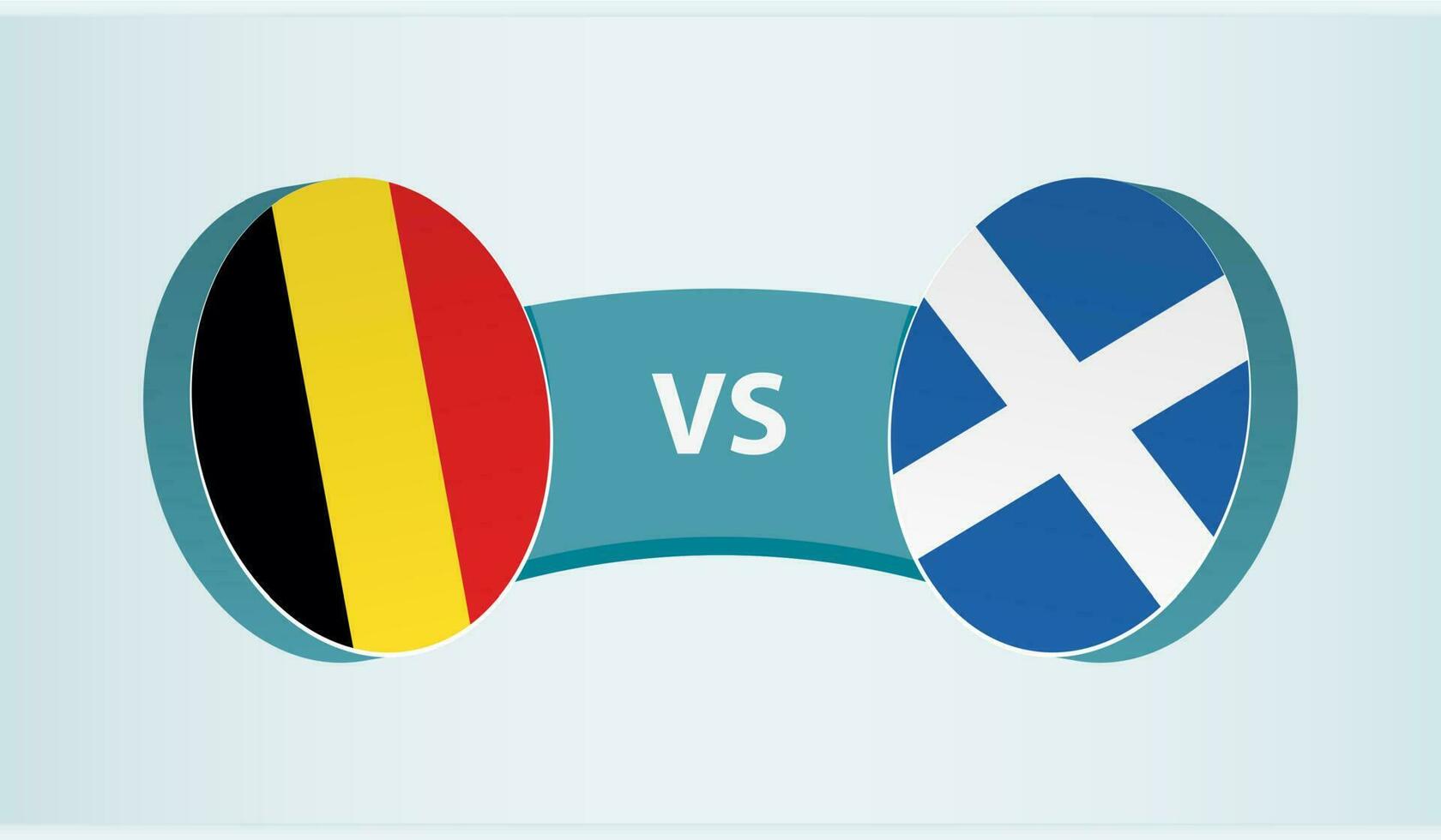 Belgium versus Scotland, team sports competition concept. vector