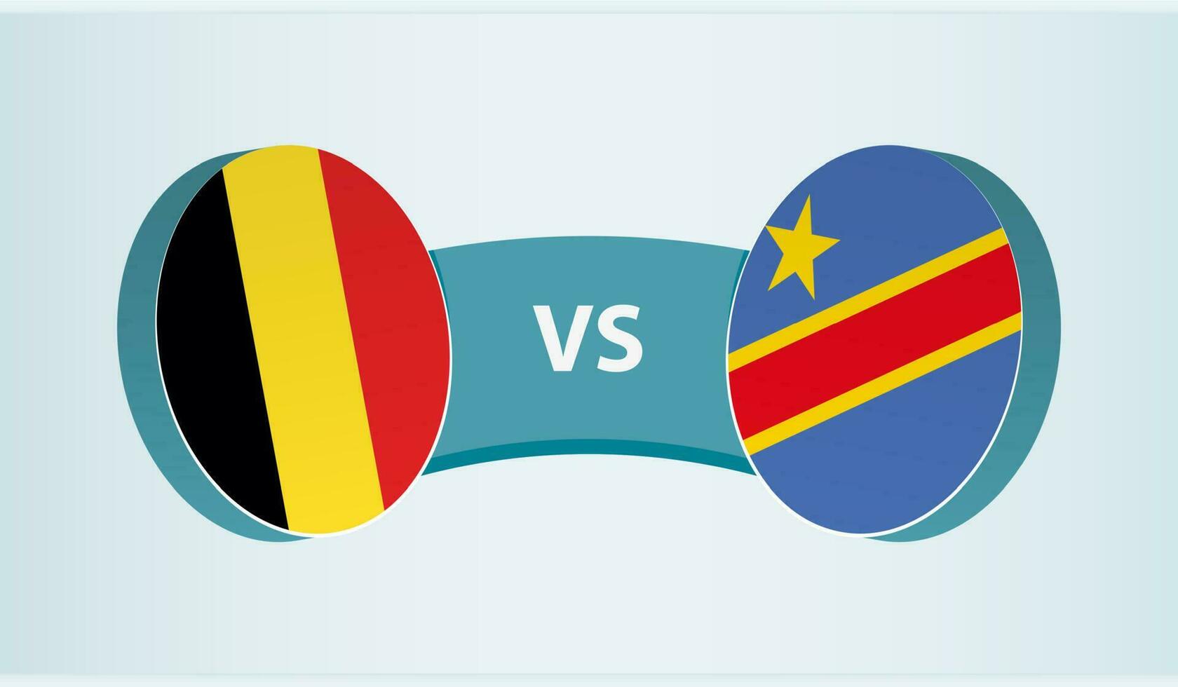 Bélgica versus Dr congo, equipo Deportes competencia concepto. vector