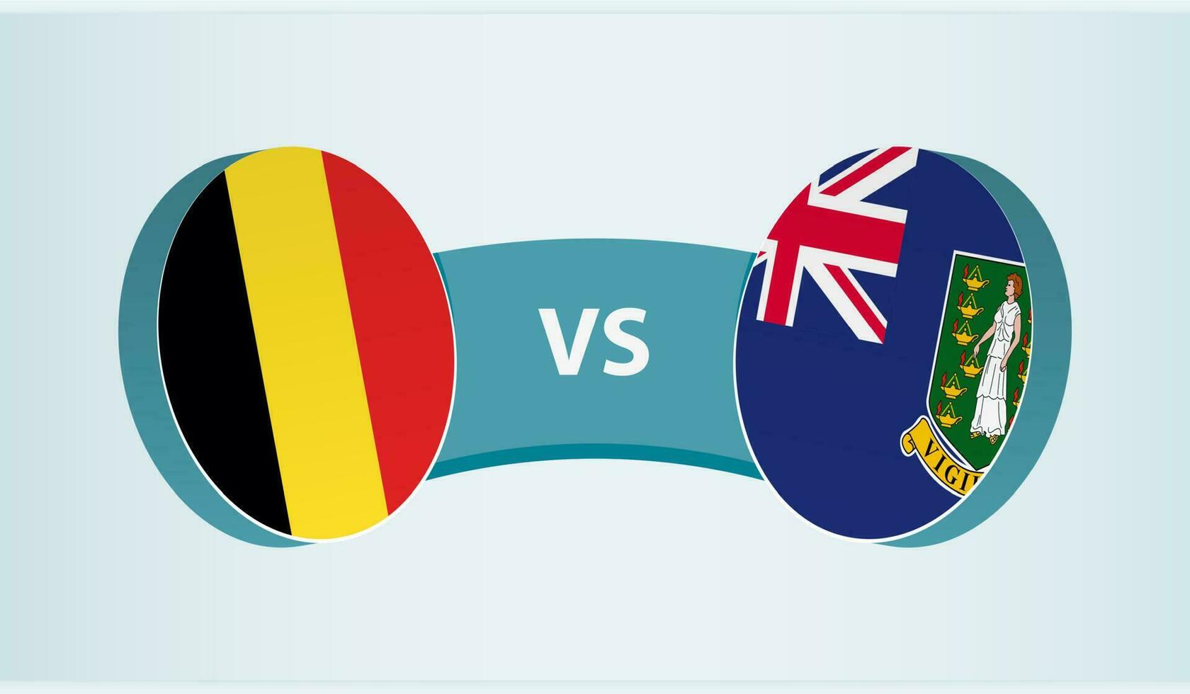 Belgium versus British Virgin Islands, team sports competition concept. vector