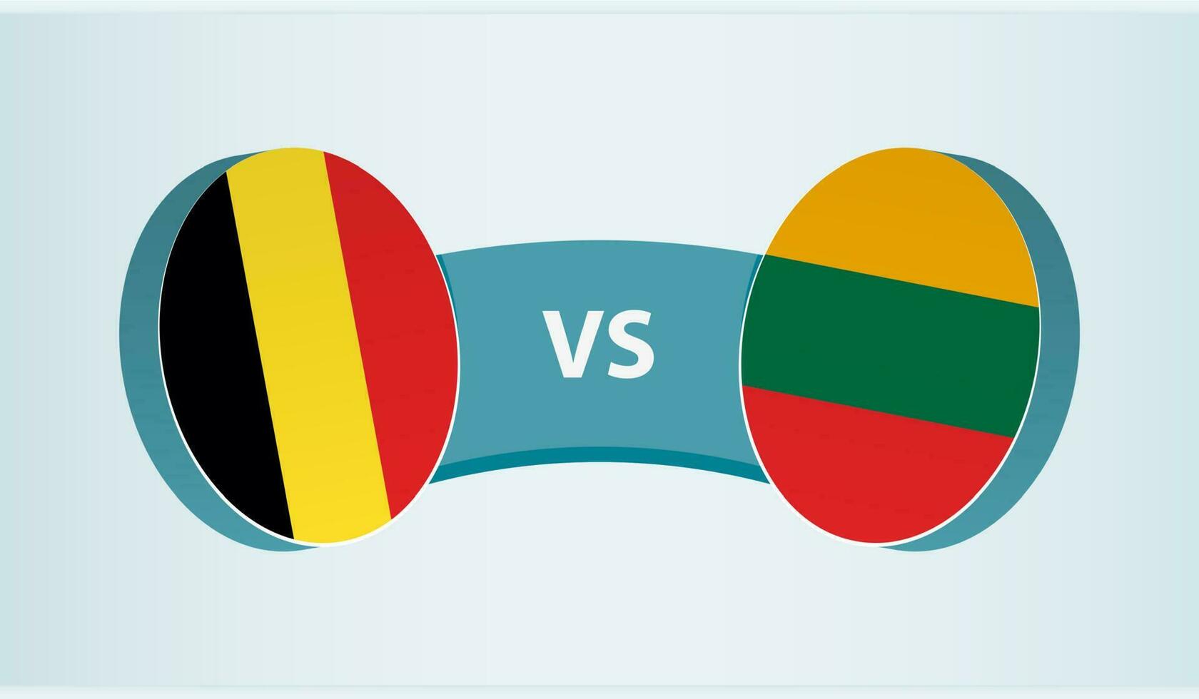 Belgium versus Lithuania, team sports competition concept. vector