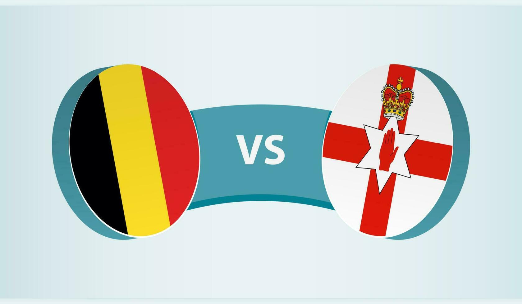 Bélgica versus del Norte Irlanda, equipo Deportes competencia concepto. vector