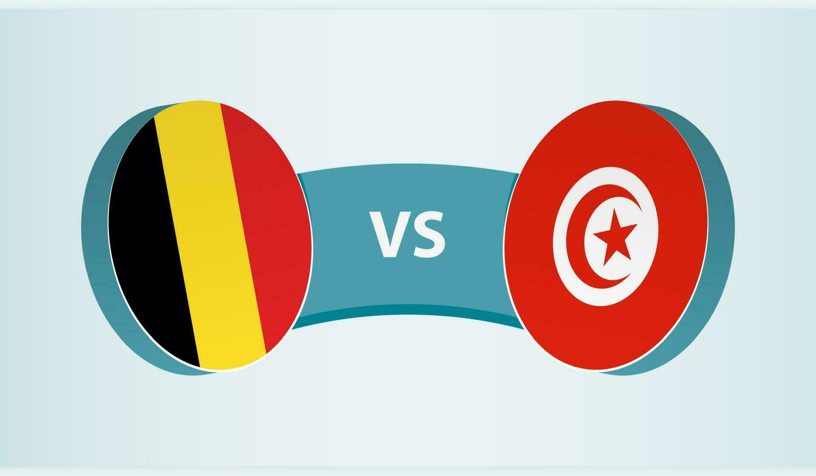 Bélgica versus Túnez, equipo Deportes competencia concepto. vector
