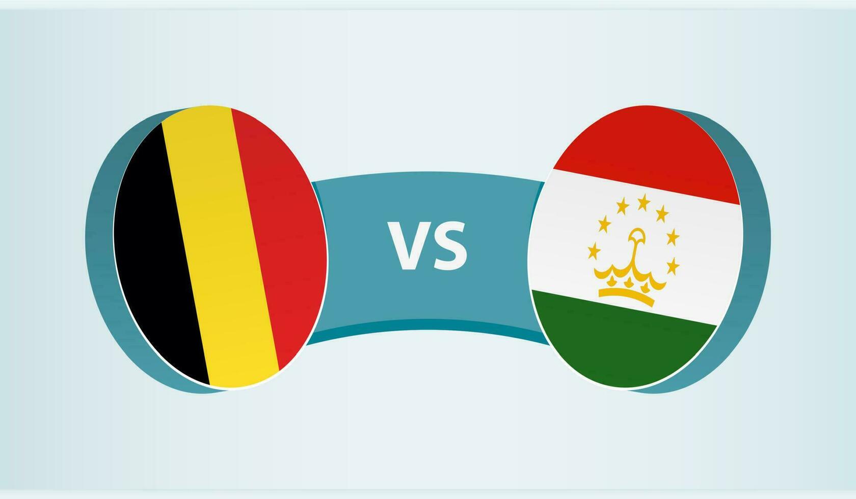 Belgium versus Tajikistan, team sports competition concept. vector