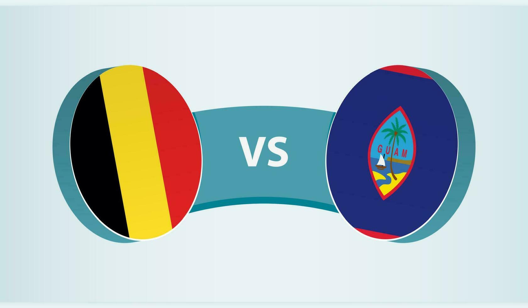 Belgium versus Guam, team sports competition concept. vector