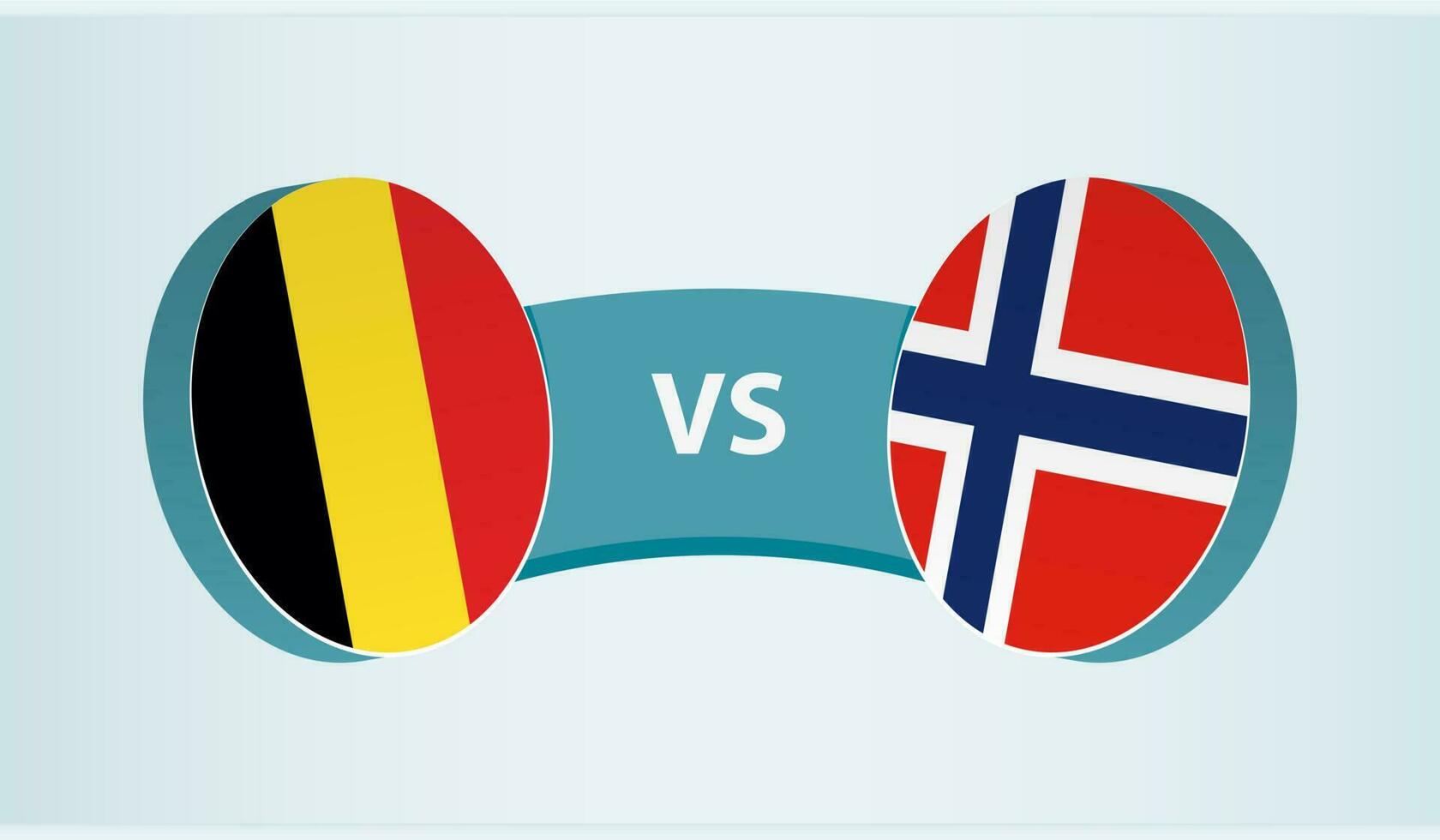 Bélgica versus Noruega, equipo Deportes competencia concepto. vector